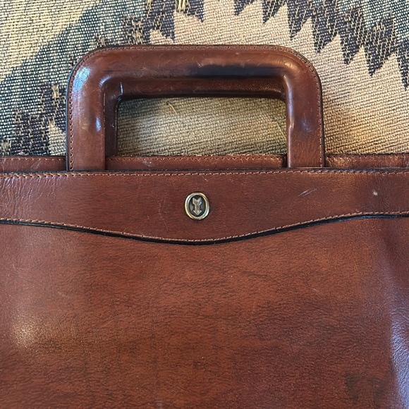 GOLDPFEIL Authentic Burgundy Leather Briefcase (Missing Shoulder Strap) - Picture 7 of 12